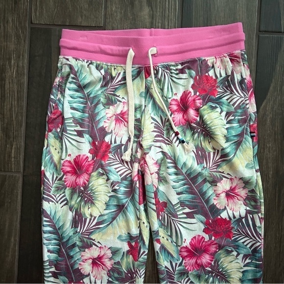 Anthropologie Sol Angeles Pink Floral Print Joggers Sz XS - Picture 3 of 7